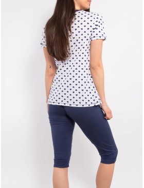 Хлопковая пижама Sielei LOVE LO11 blu, Цвет: blu (синий), Размеры: M, изображение 2