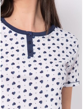 Хлопковая пижама Sielei LOVE LO11 blu, Цвет: blu (синий), Размеры: M, изображение 3