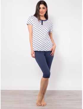 Хлопковая пижама Sielei LOVE LO11 blu, Цвет: blu (синий), Размеры: M, изображение 4