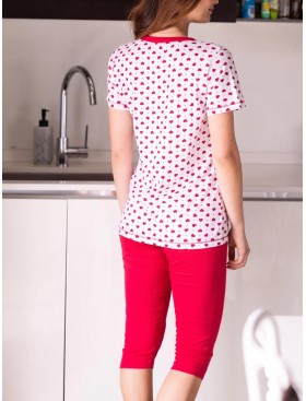 Хлопковая пижама Sielei LOVE LO11 rosso, Цвет: rosso (красный), Размеры: S, изображение 2