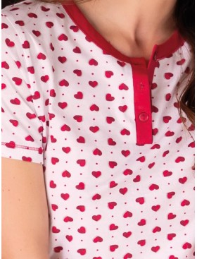 Хлопковая пижама Sielei LOVE LO11 rosso, Цвет: rosso (красный), Размеры: S, изображение 3