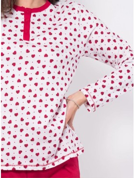 Хлопковая пижама с брюками Sielei LOVE LO15 rosso, Цвет: rosso (красный), Размеры: S, изображение 3