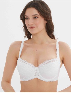 Кружевной бюстгальтер с поролоном Elli 3030 белый, Цвет: белый, Размеры: 75H, изображение 8