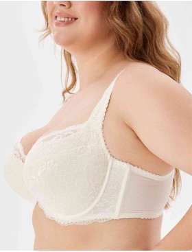 Кружевной бюстгальтер с поролоном Elli 3030 молоко, Цвет: молоко, Размеры: 95B, изображение 3