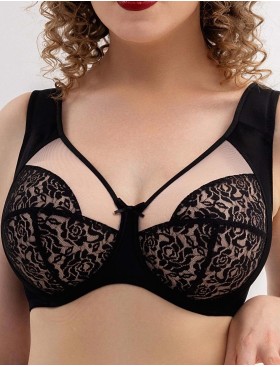 Бюстгальтер мягкий с широкими бретелями Honey H48-25-L черный/крем-брюле, Цвет: черный/крем-брюле, Размеры: 75H