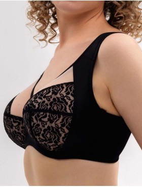 Бюстгальтер мягкий с широкими бретелями Honey H48-25-L черный/крем-брюле, Цвет: черный/крем-брюле, Размеры: 75H, изображение 3