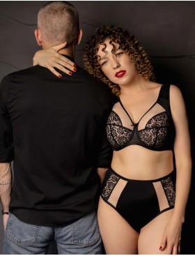 Бюстгальтер мягкий с широкими бретелями Honey H48-25-L черный/крем-брюле, Цвет: черный/крем-брюле, Размеры: 75H, изображение 4