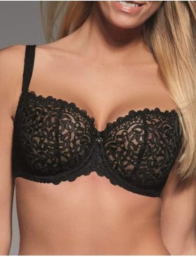 Кружевной бюстгальтер балконет Kris Line BETTY halfcupsoft черный, Цвет: черный, Размеры: 75C