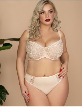 Кружевной бюстгальтер балконет Kris Line BETTY COFFEE halfcupsoft, Цвет: бежевый, Размеры: 65K, изображение 7