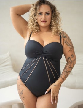 Слитный купальник бандо Kris Line SOLAR body MHM, Цвет: черный, Размеры: 70E