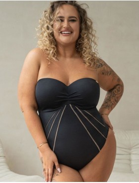 Слитный купальник бандо Kris Line SOLAR body MHM, Цвет: черный, Размеры: 70E, изображение 3