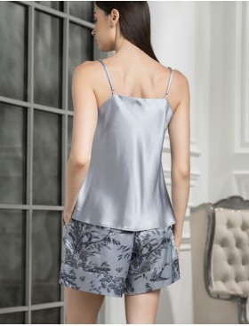Шёлковая пижама с шортами Mia-Amore ARGENTA 4232, Цвет: стальной, Размеры: XL, изображение 2