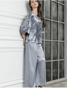 Шёлковая пижама Mia-Amore ARGENTA 4236, Цвет: стальной, Размеры: 3XL, изображение 4