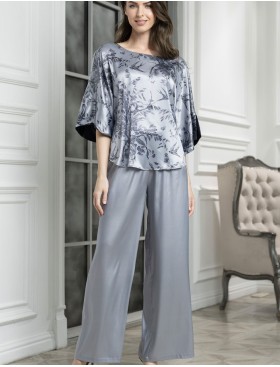 Шёлковая пижама Mia-Amore ARGENTA 4236, Цвет: стальной, Размеры: 3XL, изображение 3