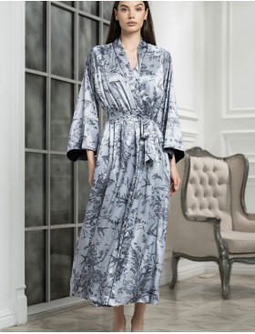 Халат шёлковый длинный Mia-Amore ARGENTA 4239, Цвет: стальной, Размеры: L/XL, изображение 3