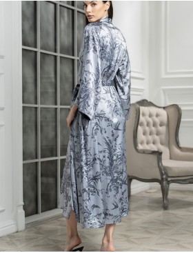 Халат шёлковый длинный Mia-Amore ARGENTA 4239, Цвет: стальной, Размеры: L/XL, изображение 2