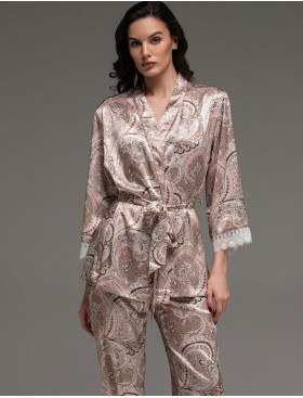 Шёлковый комплект-тройка Mia-Amore CLEMENTINA 3447, Цвет: латте, Размеры: L