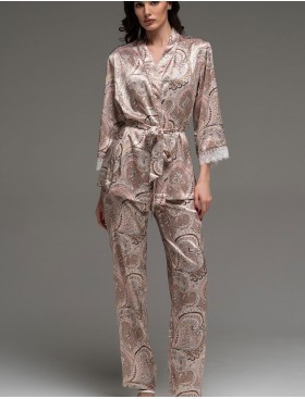 Шёлковый комплект-тройка Mia-Amore CLEMENTINA 3447, Цвет: латте, Размеры: L, изображение 4