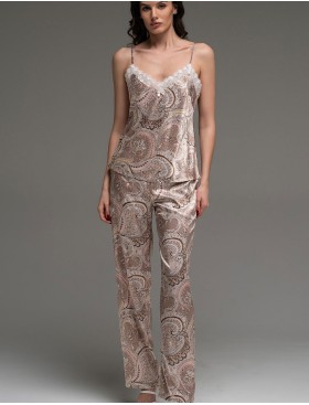 Шёлковый комплект-тройка Mia-Amore CLEMENTINA 3447, Цвет: латте, Размеры: L, изображение 2