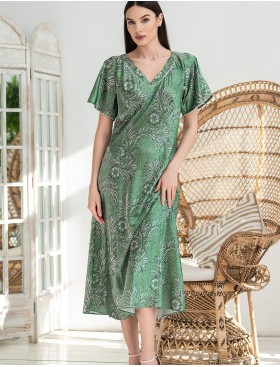 Длинная атласная сорочка Mia-Amore ELOISA 7488, Цвет: мятный, Размеры: 3XL