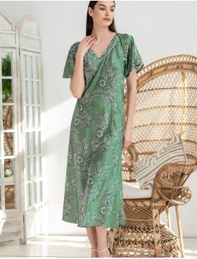 Длинная атласная сорочка Mia-Amore ELOISA 7488, Цвет: мятный, Размеры: 3XL, изображение 4