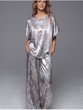 Комплект из натурального шёлка Mia-Amore LA PERLA 4716, Цвет: жемчужный, Размеры: 3XL