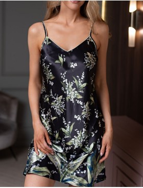 Короткая сорочка из шёлка Mia-Amore LURDES 4550, Цвет: черный, Размеры: 3XL, изображение 4