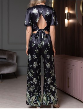 Шёлковый брючный костюм Mia-Amore LURDES 4556, Цвет: черный, Размеры: XL, изображение 2