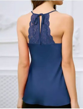 Топ атласный с кружевной спинкой Mia-Amore MILAN 8323 синий, Цвет: синий, Размеры: S, изображение 2