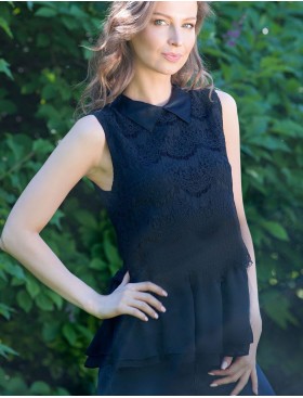 Топ из кружева и шифона Mia-Amore MILAN 8326 черный, Цвет: черный, Размеры: XS