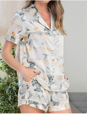 Атласная пижама с шортами Mia-Amore SOPHI 8848, Цвет: пудра, Размеры: XS, изображение 3