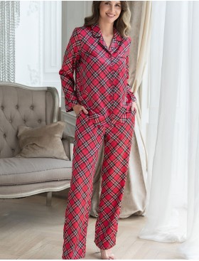 Классическая пижама в клетку Mia-Mella CHESTER 7376, Цвет: красный+черный, Размеры: L