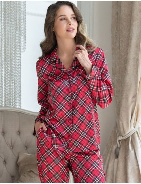 Классическая пижама в клетку Mia-Mella CHESTER 7376, Цвет: красный+черный, Размеры: L, изображение 3