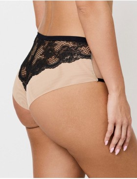 Трусы высокие Subtille BELINDA BLACK high-waist, Цвет: черный+бежевый, Размеры: M, изображение 2