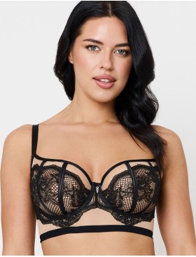 Мягкий бюстгальтер балконет Subtille BELINDA BLACK balconette soft, Цвет: черный+бежевый, Размеры: 75H, изображение 3