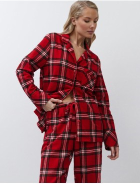 Женская пижама из фланели Aruelle BELL, Цвет: красный, Размеры: S
