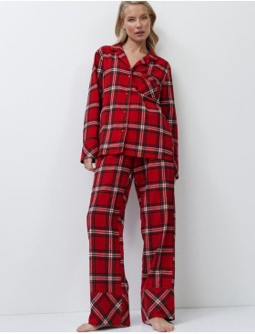 Женская пижама из фланели Aruelle BELL, Цвет: красный, Размеры: S, изображение 2