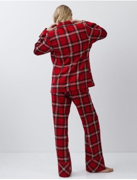 Женская пижама из фланели Aruelle BELL, Цвет: красный, Размеры: S, изображение 4