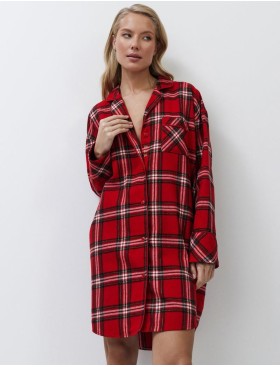 Ночная рубашка из фланели Aruelle BELL, Цвет: красный, Размеры: S