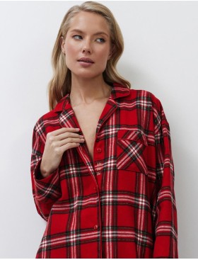 Ночная рубашка из фланели Aruelle BELL, Цвет: красный, Размеры: S, изображение 4