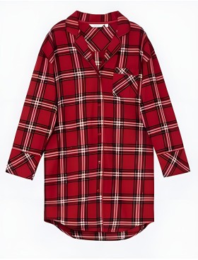 Ночная рубашка из фланели Aruelle BELL, Цвет: красный, Размеры: S, изображение 5