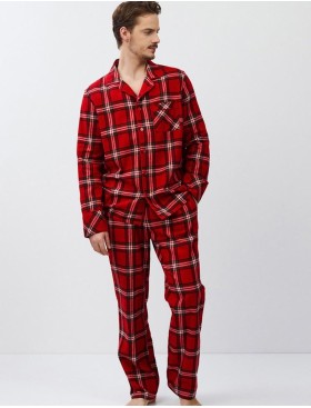 Пижама мужская из фланели Aruelle BENNY, Цвет: красный, Размеры: M, изображение 2