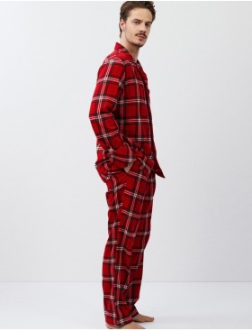 Пижама мужская из фланели Aruelle BENNY, Цвет: красный, Размеры: M, изображение 4