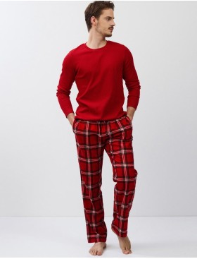 Пижама мужская со штанами Aruelle BENSON, Цвет: красный, Размеры: M, изображение 3