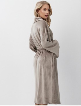 Тёплый халат с широкими рукавами Aruelle CAPUCINE, Цвет: капучино, Размеры: XS, изображение 2