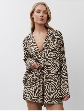 Вискозная пижама с шортами Aruelle ELISE, Цвет: светло-бежевый/капуч, Размеры: S