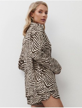 Вискозная пижама с шортами Aruelle ELISE, Цвет: светло-бежевый/капуч, Размеры: S, изображение 2