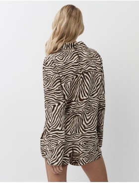 Вискозная пижама с шортами Aruelle ELISE, Цвет: светло-бежевый/капуч, Размеры: S, изображение 3