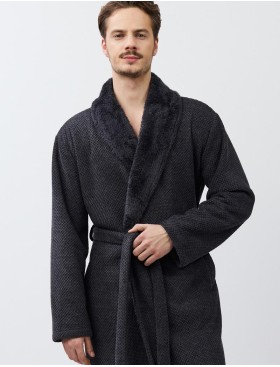 Тёплый мужской халат Aruelle GREGOR, Цвет: графит, Размеры: M