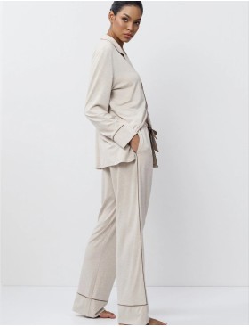 Пижама женская из вискозы Aruelle KARINE, Цвет: светло-бежевый, Размеры: M, изображение 4